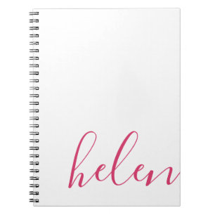 Script Name Modern Personalized in Pink Notebook