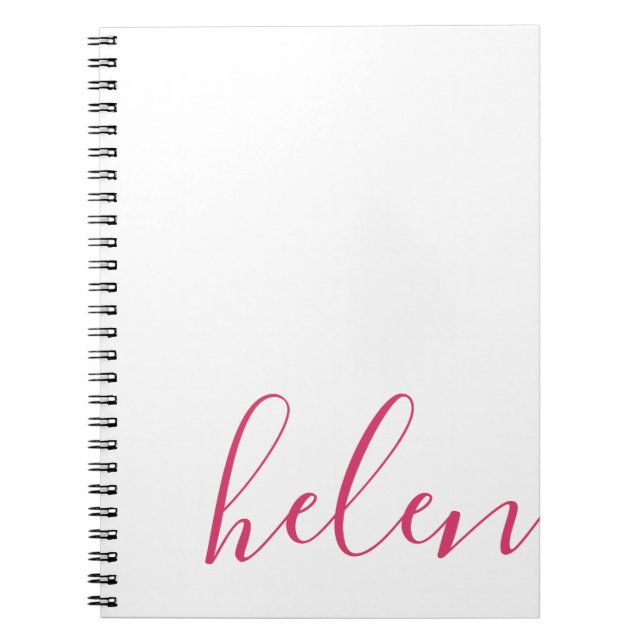 Script Name Modern Personalized in Pink Notebook (Front)