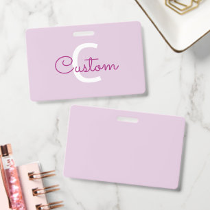 Script Name & Monogram Magenta & Light Purple Badge