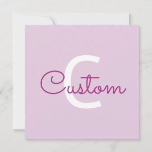 Script Name & Monogram Magenta & Light Purple Card