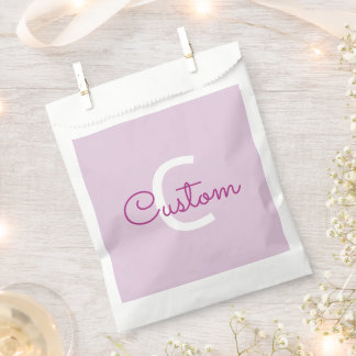 Script Name & Monogram | Magenta & Light Purple Favour Bag