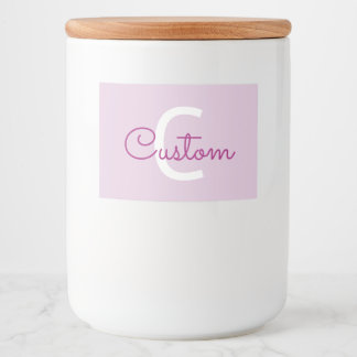 Script Name & Monogram | Magenta & Light Purple Food Label