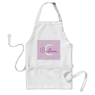 Script Name & Monogram Magenta & Light Purple Standard Apron