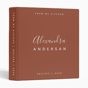 Script Name Monogram Terracotta Burnt Orange Moder Binder