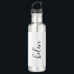 Script Name Personalized Gift Custom Black 710 Ml Water Bottle<br><div class="desc">A gorgeous water bottle featuring a custom name in a modern,  elegant script font. In black and white. Wonderful as a Mother's Day,  holiday,  birthday,  housewarming or bridesmaid gift.</div>