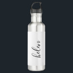 Script Name Personalized Gift Custom Black 710 Ml Water Bottle<br><div class="desc">A gorgeous water bottle featuring a custom name in a modern,  elegant script font. In black and white. Wonderful as a Mother's Day,  holiday,  birthday,  housewarming or bridesmaid gift.</div>