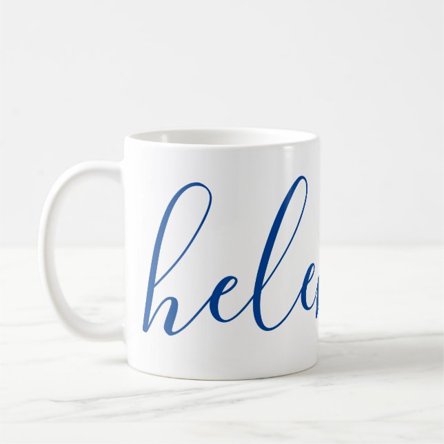 Script Name Personalized Gift Custom Blue Mug  (Left)