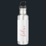 Script Name Personalized Gift Custom Pink 710 Ml Water Bottle<br><div class="desc">A gorgeous water bottle featuring a custom name in a modern,  elegant script font. In pink and white. Wonderful as a mother's day,  holiday,  birthday,  housewarming or bridesmaid gift.</div>