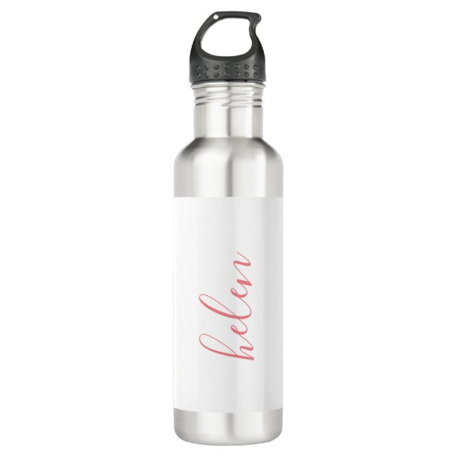 Script Name Personalized Gift Custom Pink 710 Ml Water Bottle (Front)