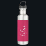 Script Name Personalized Gift Custom Pink 710 Ml Water Bottle<br><div class="desc">A gorgeous water bottle featuring a custom name in a modern,  elegant script font. In pink and white. Wonderful as a Mother's Day,  holiday,  birthday,  housewarming or bridesmaid gift.</div>