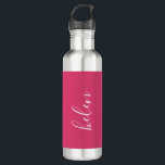 Script Name Personalized Gift Custom Pink 710 Ml Water Bottle<br><div class="desc">A gorgeous water bottle featuring a custom name in a modern,  elegant script font. In pink and white. Wonderful as a Mother's Day,  holiday,  birthday,  housewarming or bridesmaid gift.</div>