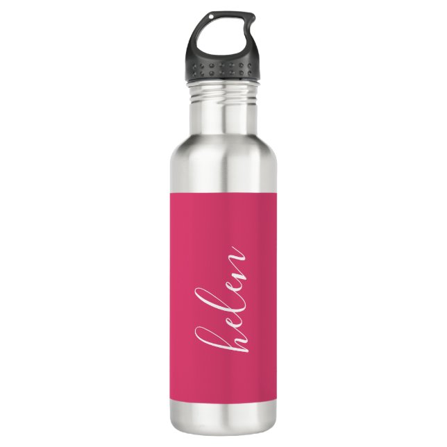 Script Name Personalized Gift Custom Pink 710 Ml Water Bottle (Front)