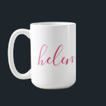 Script Name Personalized Gift Custom Pink White Coffee Mug<br><div class="desc">A gorgeous water bottle featuring a custom name in a modern,  elegant script font. In pink and white. Wonderful as a Mother's Day,  holiday,  birthday,  housewarming or bridesmaid gift.</div>