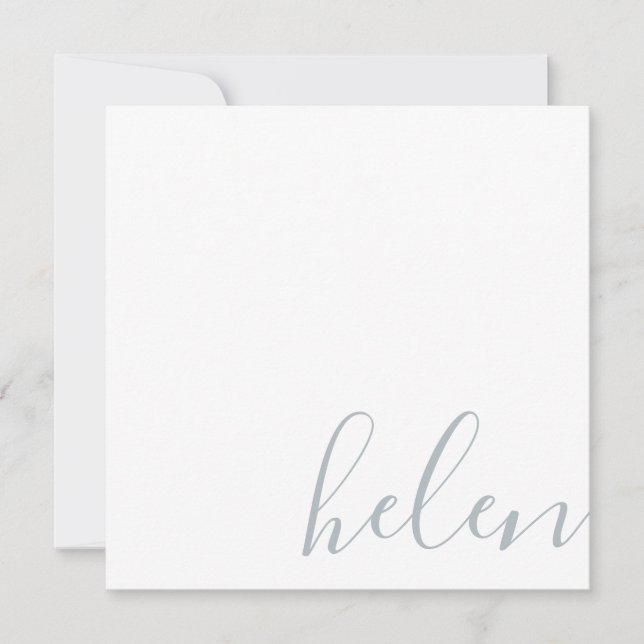 Script Name Personalized Grey Card (Front)