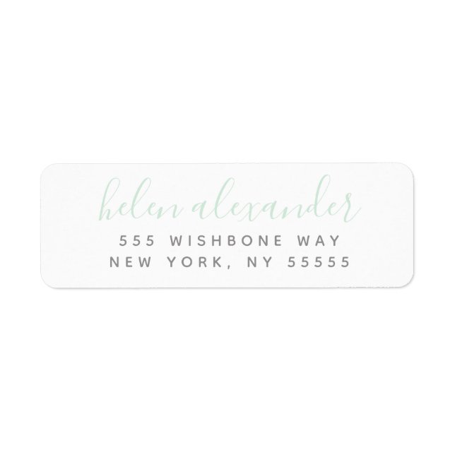Script Name Personalized Mint Green Address (Front)