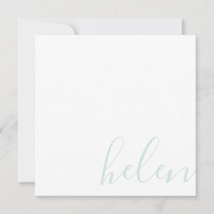 Script Name Personalized Pastel Mint Green Card