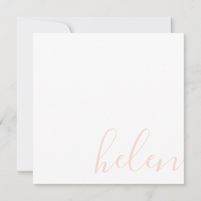Script Name Personalized Pastel Peach Card (Front)