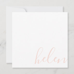 Script Name Personalized Pastel Peach Card