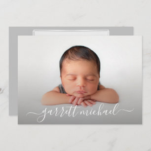 Script Name Photo Baby Birth Announcements