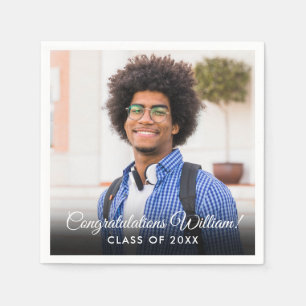 Script Name Photo Congratulations Graduation Party Napkin