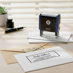 Script Name & Return Address Stamp With Border