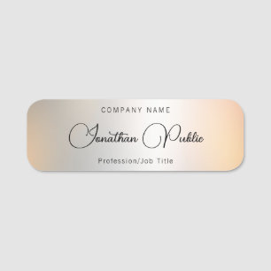 Script Name Silver Template Elegant Typography Name Tag
