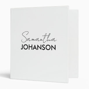 Script Name Sophisticated Minimalist Stationery Binder
