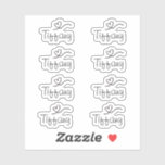 Script Name Sticker with heart Vinyl Sticker<br><div class="desc">Set of eight identical script name stickers combined with a heart design. This sticker can be easily personalized by changing the name into another name of your choice or any custom text. Name sticker is a great way to mark your Bridal Shower, Wedding, Bachelorette Party or any other party gifts...</div>