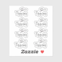 Script Name Sticker with heart Vinyl Sticker