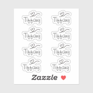 Script Name Sticker with heart Vinyl Sticker