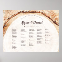 Script Names Rustic Wedding Tree rings seating