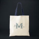 Script navyblue custompersonalized bridesmaid gift tote bag<br><div class="desc">Light navyblue custom personalized bridesmaid gift. Cute and special gifts for bridesmaids.</div>