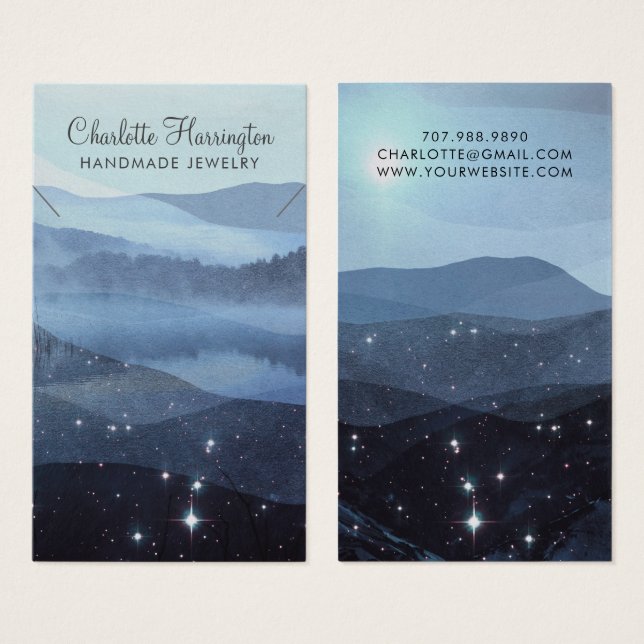 Script Necklace Blue Mountains Display Card (Front & Back)