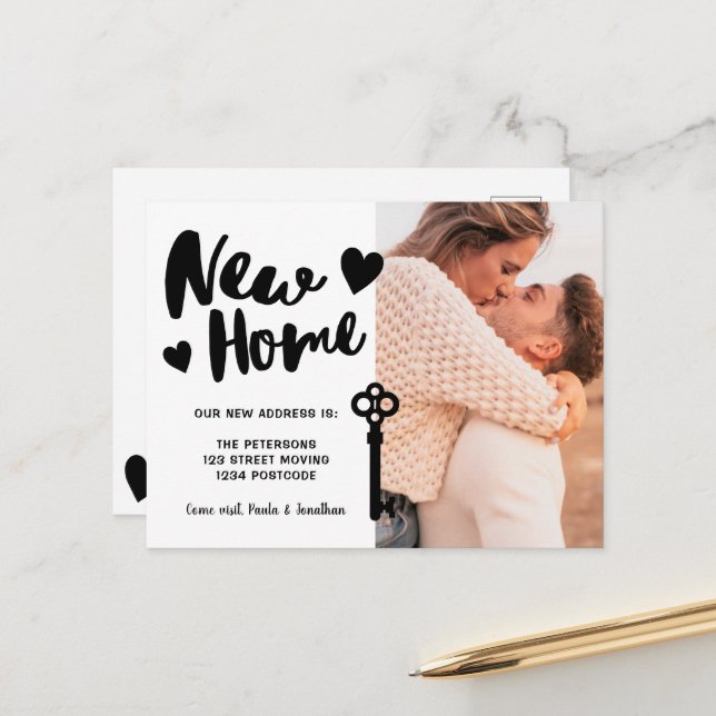 Script New Home photo key moving announcement (Front/Back In Situ)