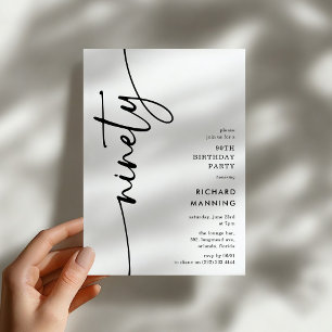Script Ninety' 90th Birthday Invitation