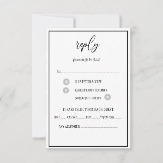 Script noir et blanc élégant RSVP