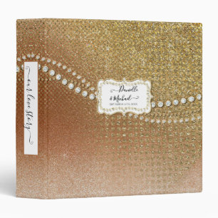 Script Our Love Story Rose Gold Glitter Wedding Binder