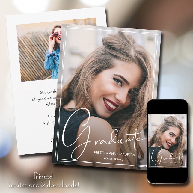 Script Overlay 2 Photo Graduation Announcement (Creator Uploaded)