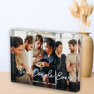 Script Overlay Personalized Best Couple Ever Photo Block