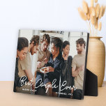 Script Overlay Personalized Best Couple Ever Photo Plaque<br><div class="desc">Modern Couple 3 Photo Collage Script Overlay Best Couple Ever Personalized Photo Plaque</div>