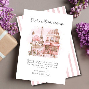 Script Paris Cafe Thank You Baby Shower Card