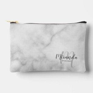Script Personalized Bridesmaid Monogram Name Accessory Pouch