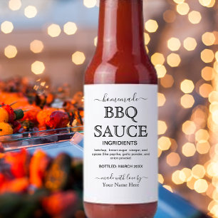 Script Personalized Homemade BBQ SAUCE Label