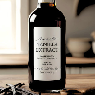 Script Personalized Homemade Vanilla Extract Label