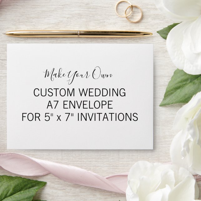 Script Personalized Wedding 5x7 Invitation A7 Envelope (Wedding)