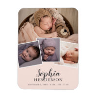 Script Photo Birth Blush Pink