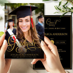 Script photo de grade Gold Black Invitation