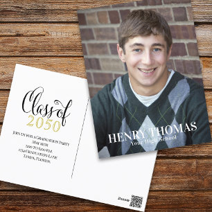 Script Photo Graduation Announcement Postcard