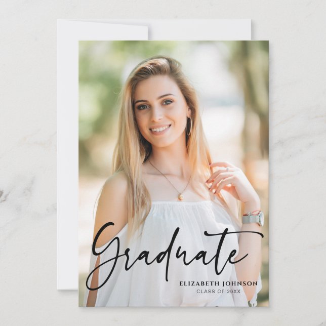 Script Photo Graduation Party  Invitation (Front)