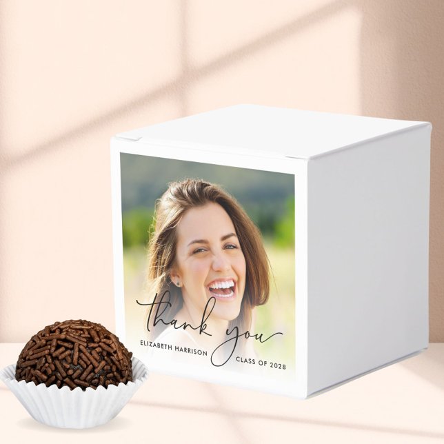 Script Photo Graduation Party Thank You Favor Box (Creator Uploaded)